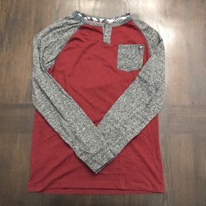 XL boys long sleeve pocket henley